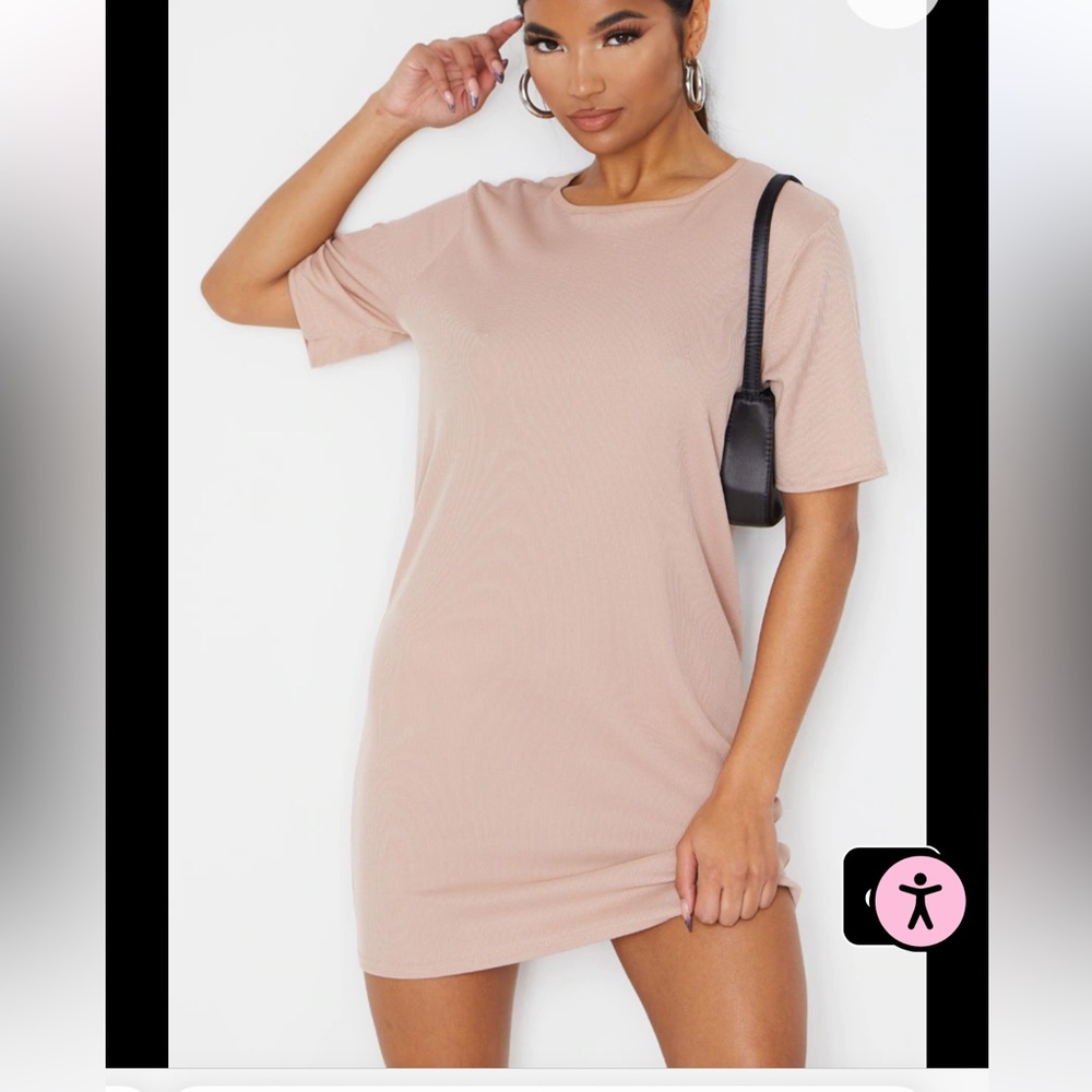 Stone Rib Short Sleeve T Shirt Dress